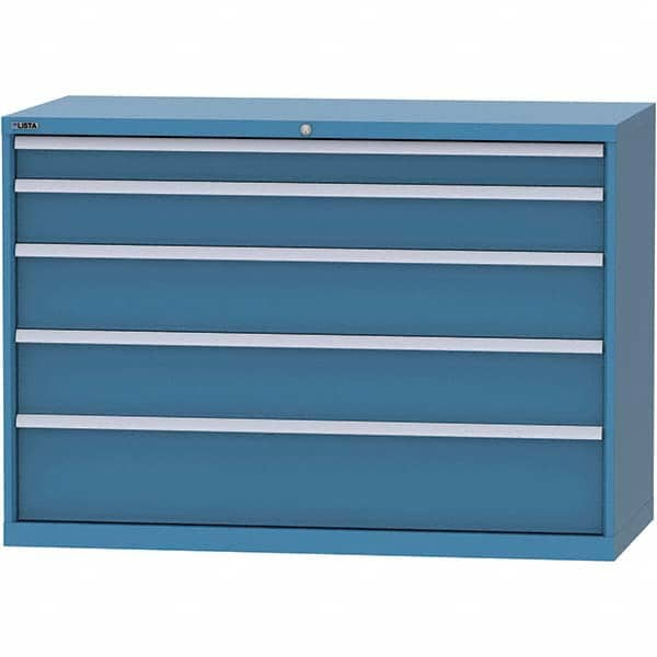 LISTA - 5 Drawer, 84 Compartment Bright Blue Steel Modular Storage Cabinet - All Tool & Supply