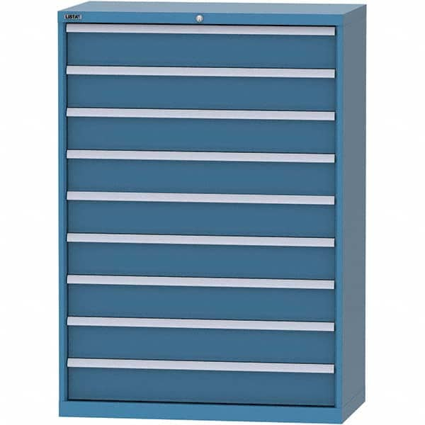 LISTA - 9 Drawer, 84 Compartment Bright Blue Steel Modular Storage Cabinet - All Tool & Supply