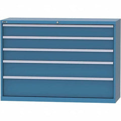 LISTA - 5 Drawer, 84 Compartment Bright Blue Steel Modular Storage Cabinet - All Tool & Supply