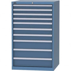 LISTA - 10 Drawer, 45 Compartment Bright Blue Steel Modular Storage Cabinet - All Tool & Supply