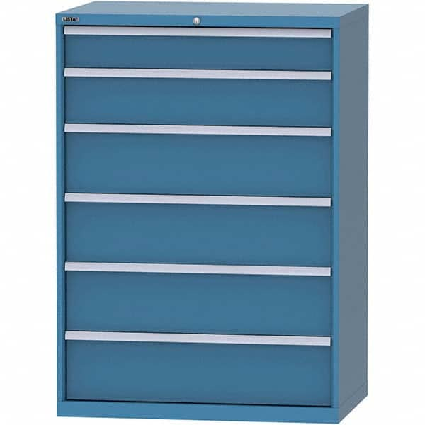 LISTA - 6 Drawer, 99 Compartment Bright Blue Steel Modular Storage Cabinet - All Tool & Supply