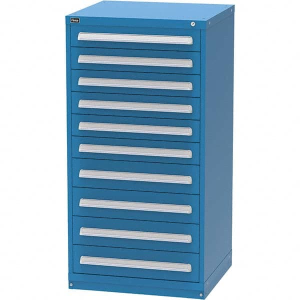 Vidmar - 10 Drawer, 344 Compartment Bright Blue Steel Modular Storage Cabinet - All Tool & Supply