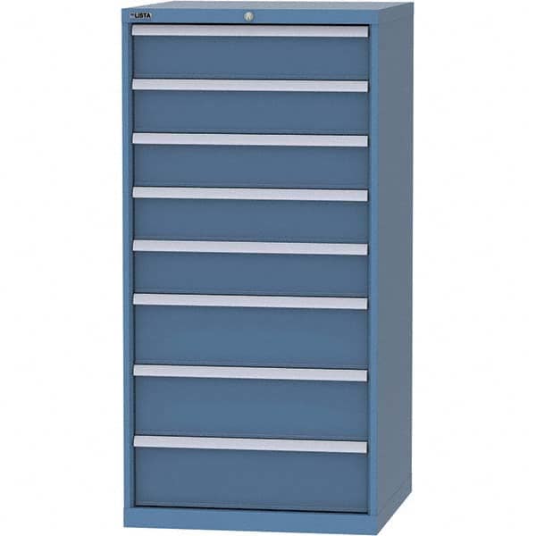 LISTA - 8 Drawer, 45 Compartment Bright Blue Steel Modular Storage Cabinet - All Tool & Supply