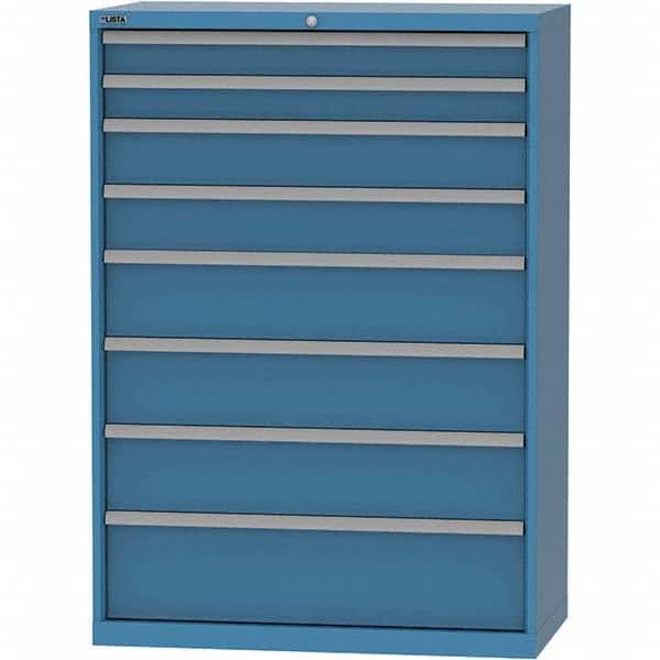 LISTA - 8 Drawer, 84 Compartment Bright Blue Steel Modular Storage Cabinet - All Tool & Supply