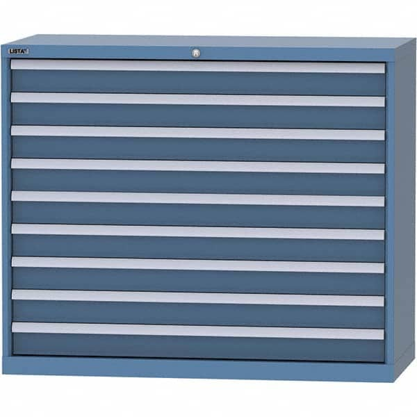 LISTA - 9 Drawer, 99 Compartment Bright Blue Steel Modular Storage Cabinet - All Tool & Supply