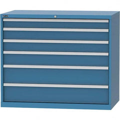 LISTA - 6 Drawer, 99 Compartment Bright Blue Steel Modular Storage Cabinet - All Tool & Supply