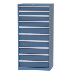 LISTA - 9 Drawer, 124 Compartment Bright Blue Steel Modular Storage Cabinet - All Tool & Supply