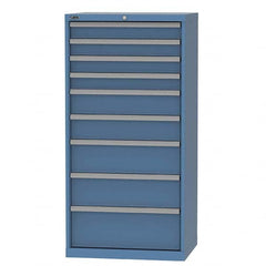 LISTA - 9 Drawer, 124 Compartment Bright Blue Steel Modular Storage Cabinet - All Tool & Supply