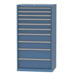 LISTA - 10 Drawer, 124 Compartment Bright Blue Steel Modular Storage Cabinet - All Tool & Supply