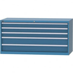 LISTA - 5 Drawer, 84 Compartment Bright Blue Steel Modular Storage Cabinet - All Tool & Supply