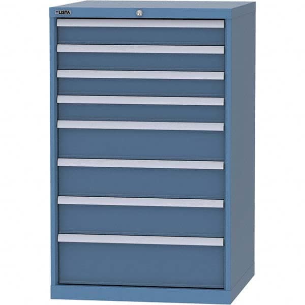 LISTA - 8 Drawer, 45 Compartment Bright Blue Steel Modular Storage Cabinet - All Tool & Supply