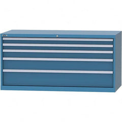 LISTA - 5 Drawer, 84 Compartment Bright Blue Steel Modular Storage Cabinet - All Tool & Supply