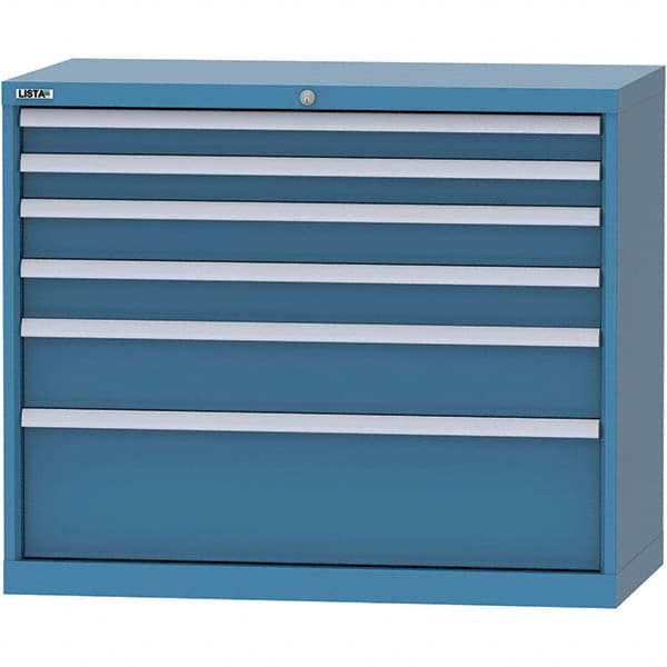 LISTA - 6 Drawer, 84 Compartment Bright Blue Steel Modular Storage Cabinet - All Tool & Supply