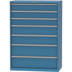 LISTA - 7 Drawer, 84 Compartment Bright Blue Steel Modular Storage Cabinet - All Tool & Supply