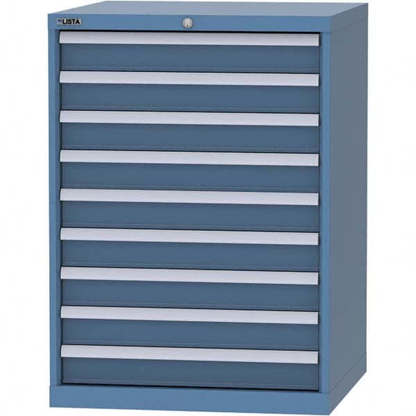 LISTA - 9 Drawer, 45 Compartment Bright Blue Steel Modular Storage Cabinet - All Tool & Supply