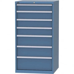 LISTA - 7 Drawer, 45 Compartment Bright Blue Steel Modular Storage Cabinet - All Tool & Supply