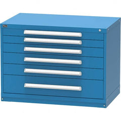 Vidmar - 6 Drawer, 45 Compartment Bright Blue Steel Modular Storage Cabinet - All Tool & Supply