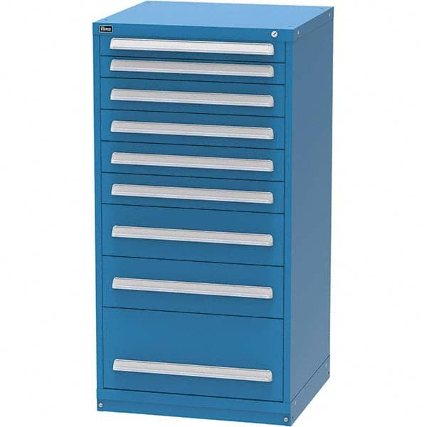 Vidmar - 9 Drawer Bright Blue Steel Modular Storage Cabinet - All Tool & Supply