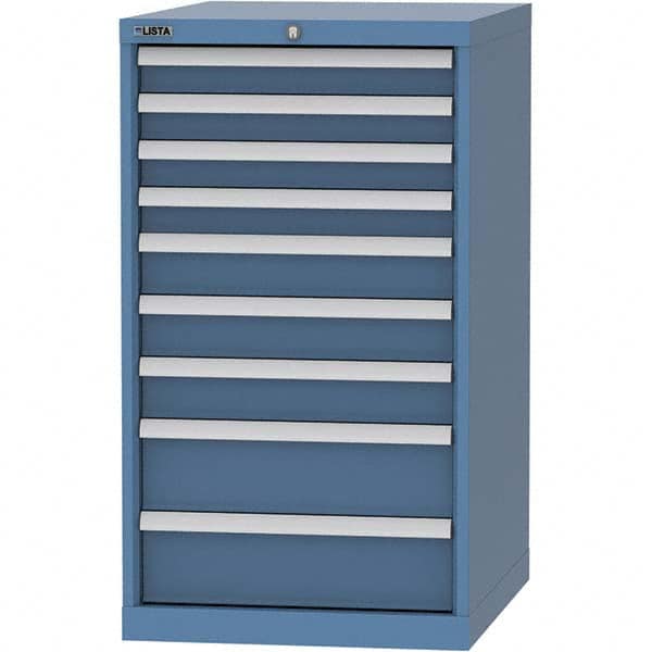 LISTA - 9 Drawer, 99 Compartment Bright Blue Steel Modular Storage Cabinet - All Tool & Supply