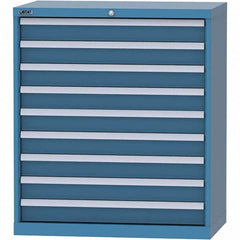 LISTA - 9 Drawer, 84 Compartment Bright Blue Steel Modular Storage Cabinet - All Tool & Supply