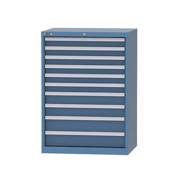 LISTA - 9 Drawer, 124 Compartment Bright Blue Steel Modular Storage Cabinet - All Tool & Supply