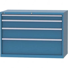 LISTA - 4 Drawer, 99 Compartment Bright Blue Steel Modular Storage Cabinet - All Tool & Supply