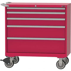 LISTA - 5 Drawer, 84 Compartment Red Steel Modular Storage Cabinet - All Tool & Supply