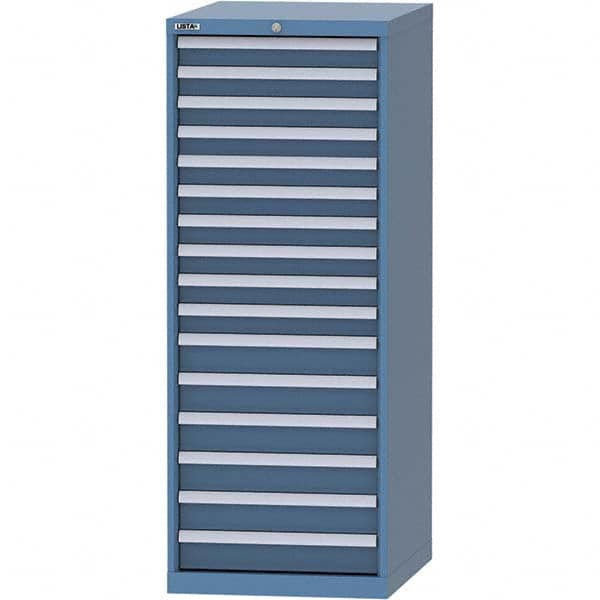 LISTA - 16 Drawer, 99 Compartment Bright Blue Steel Modular Storage Cabinet - All Tool & Supply