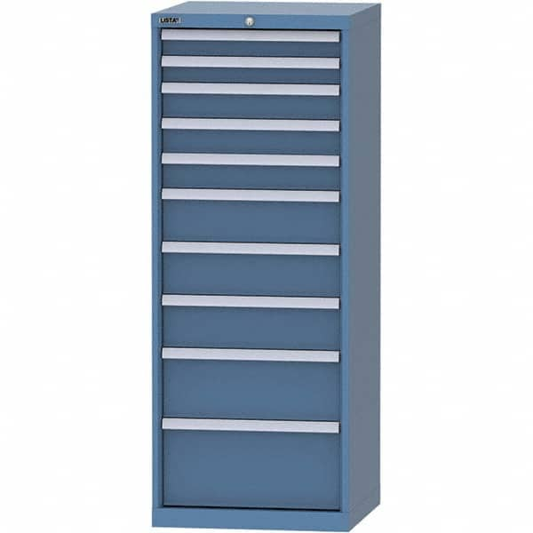 LISTA - 10 Drawer, 84 Compartment Bright Blue Steel Modular Storage Cabinet - All Tool & Supply