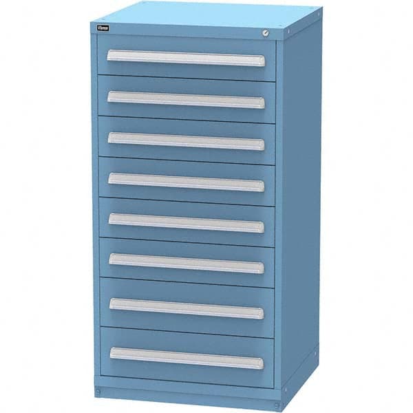 Vidmar - 8 Drawer Bright Blue Steel Modular Storage Cabinet - All Tool & Supply