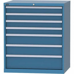 LISTA - 7 Drawer, 84 Compartment Bright Blue Steel Modular Storage Cabinet - All Tool & Supply