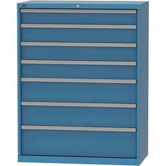 LISTA - 7 Drawer, 84 Compartment Bright Blue Steel Modular Storage Cabinet - All Tool & Supply