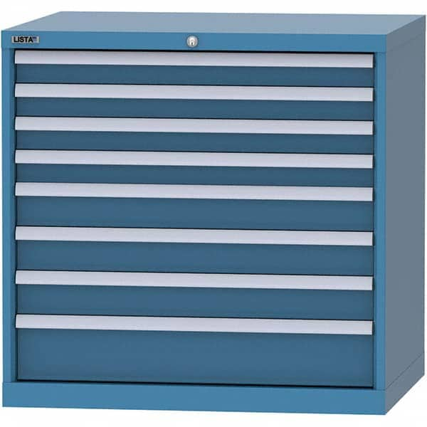 LISTA - 8 Drawer, 84 Compartment Bright Blue Steel Modular Storage Cabinet - All Tool & Supply