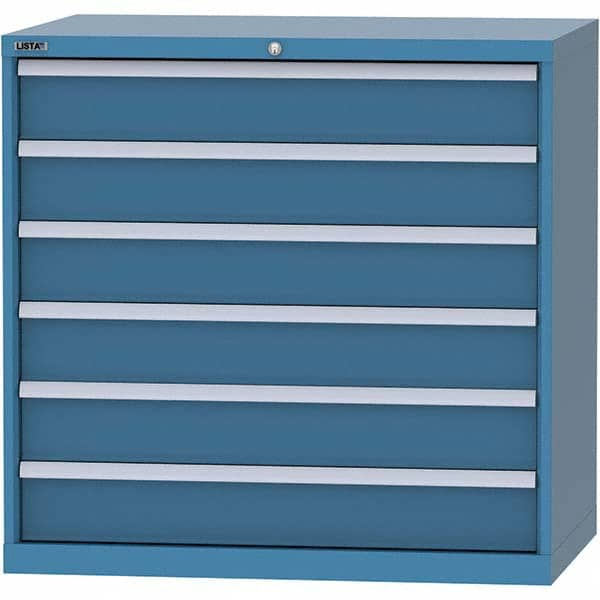 LISTA - 6 Drawer, 99 Compartment Bright Blue Steel Modular Storage Cabinet - All Tool & Supply