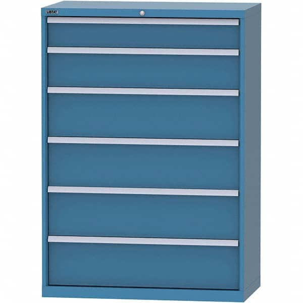 LISTA - 6 Drawer, 84 Compartment Bright Blue Steel Modular Storage Cabinet - All Tool & Supply