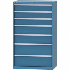 LISTA - 7 Drawer, 84 Compartment Bright Blue Steel Modular Storage Cabinet - All Tool & Supply