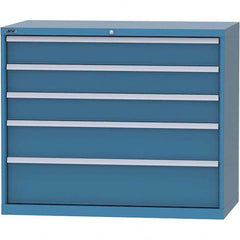 LISTA - 5 Drawer, 99 Compartment Bright Blue Steel Modular Storage Cabinet - All Tool & Supply