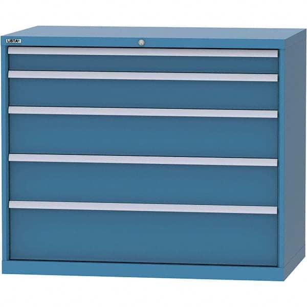 LISTA - 5 Drawer, 99 Compartment Bright Blue Steel Modular Storage Cabinet - All Tool & Supply