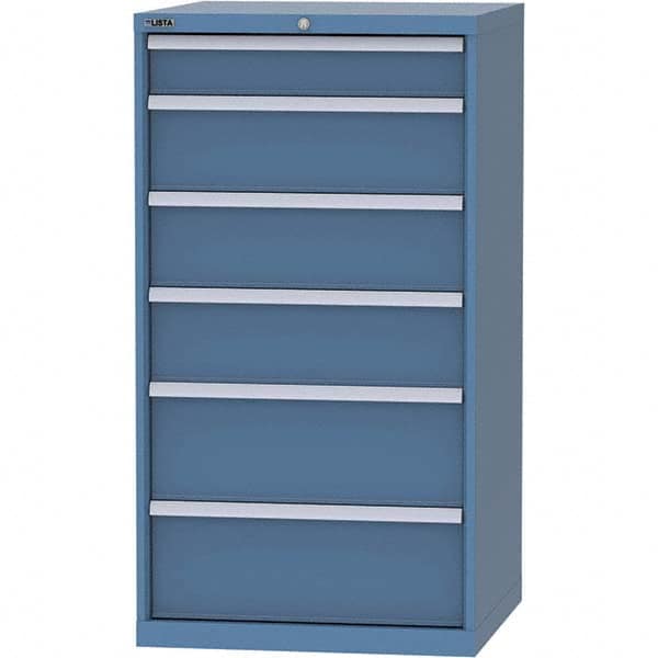 LISTA - 6 Drawer, 45 Compartment Bright Blue Steel Modular Storage Cabinet - All Tool & Supply