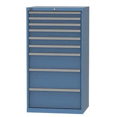 LISTA - 9 Drawer, 124 Compartment Bright Blue Steel Modular Storage Cabinet - All Tool & Supply