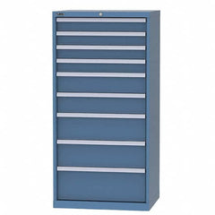 LISTA - 8 Drawer, 124 Compartment Bright Blue Steel Modular Storage Cabinet - All Tool & Supply