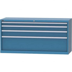 LISTA - 4 Drawer, 84 Compartment Bright Blue Steel Modular Storage Cabinet - All Tool & Supply