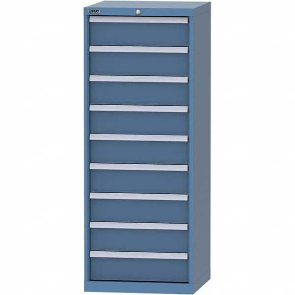 LISTA - 9 Drawer, 84 Compartment Bright Blue Steel Modular Storage Cabinet - All Tool & Supply