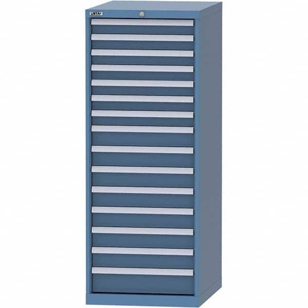 LISTA - 15 Drawer, 99 Compartment Bright Blue Steel Modular Storage Cabinet - All Tool & Supply