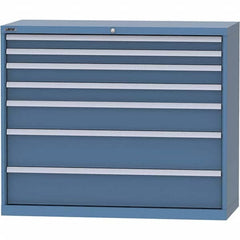 LISTA - 7 Drawer, 99 Compartment Bright Blue Steel Modular Storage Cabinet - All Tool & Supply