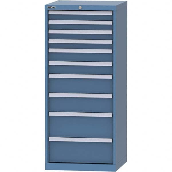 LISTA - 10 Drawer, 84 Compartment Bright Blue Steel Modular Storage Cabinet - All Tool & Supply