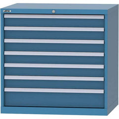 LISTA - 7 Drawer, 84 Compartment Bright Blue Steel Modular Storage Cabinet - All Tool & Supply