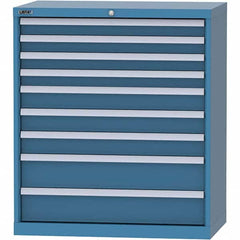 LISTA - 9 Drawer, 84 Compartment Bright Blue Steel Modular Storage Cabinet - All Tool & Supply