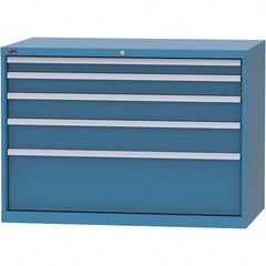 LISTA - 5 Drawer, 99 Compartment Bright Blue Steel Modular Storage Cabinet - All Tool & Supply