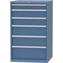 LISTA - 6 Drawer, 45 Compartment Bright Blue Steel Modular Storage Cabinet - All Tool & Supply